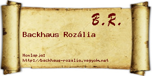 Backhaus Rozália névjegykártya