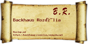 Backhaus Rozália névjegykártya